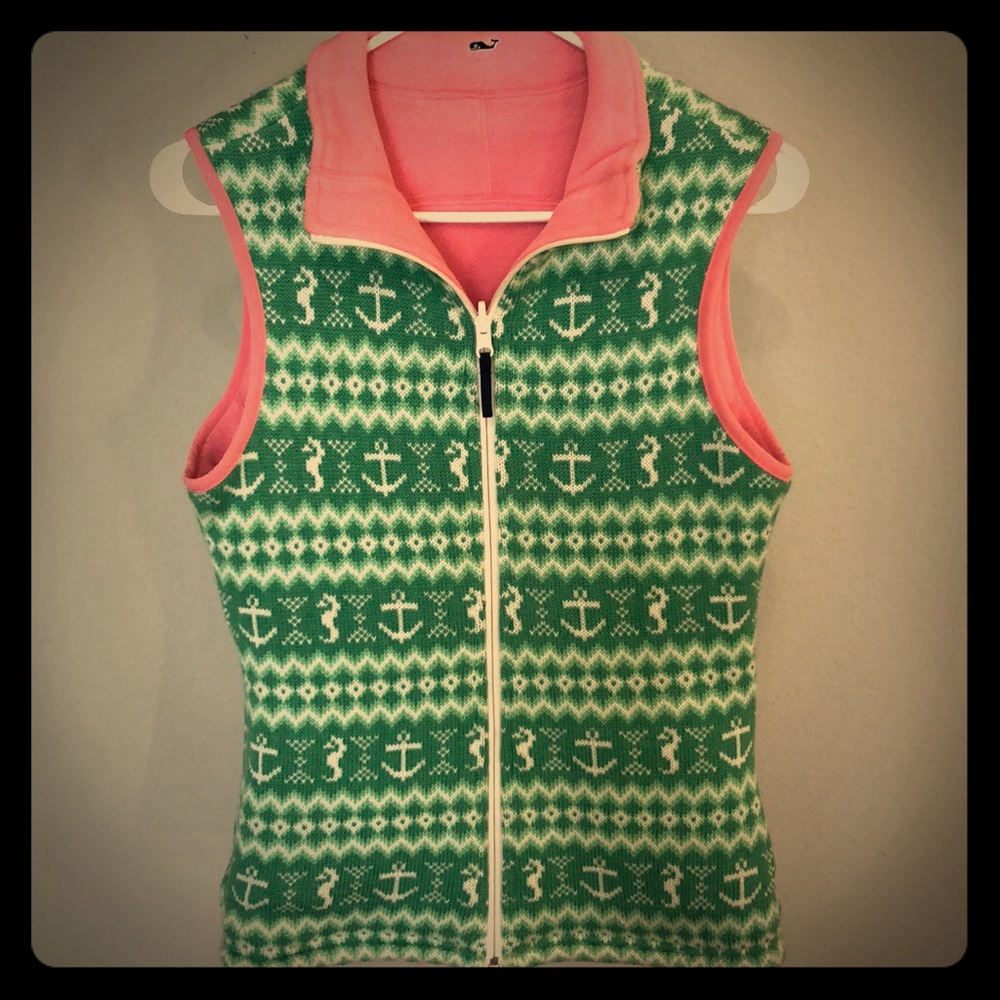 Reversible fleece Vineyard Vines vest, size Small